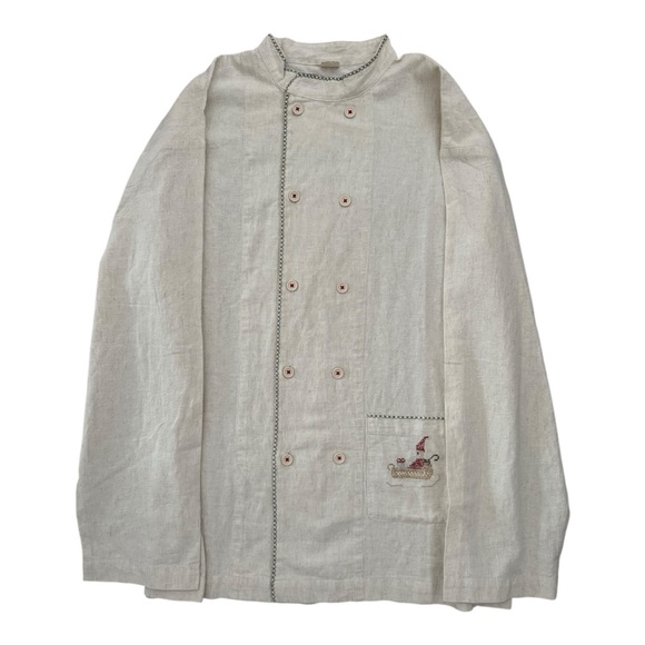ZARA Home Embroidered Linen Christmas Jacket L - Picture 7 of 7
